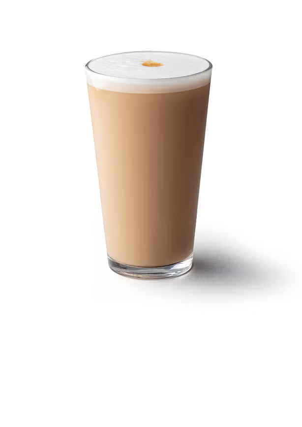 Un latte macchiato dans un verre Tall