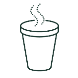 Illustration au trait d’une tasse Tall fumante