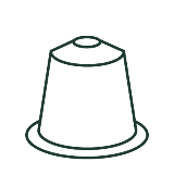 Illustration au trait d’une capsule de café à portion individuelle