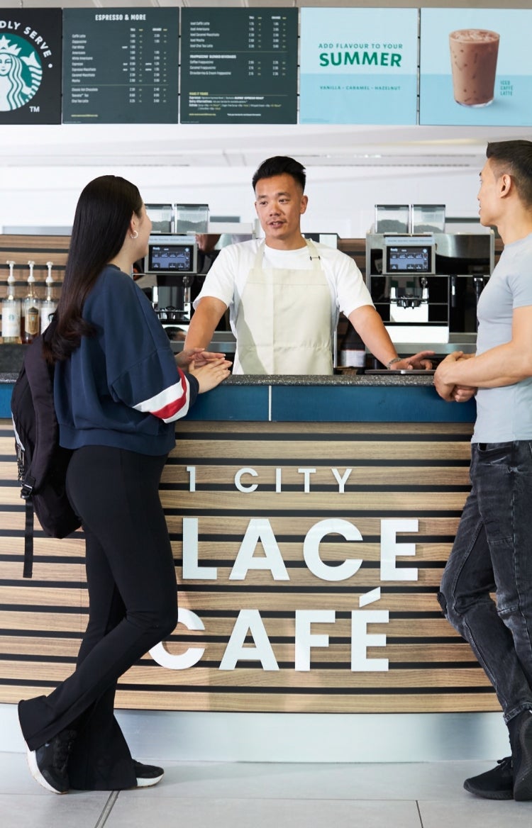 Starbucks business service with barista 
